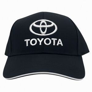 Toyota Logo Hat Black & White | Unisex Adjustable Strapback Cap NWT